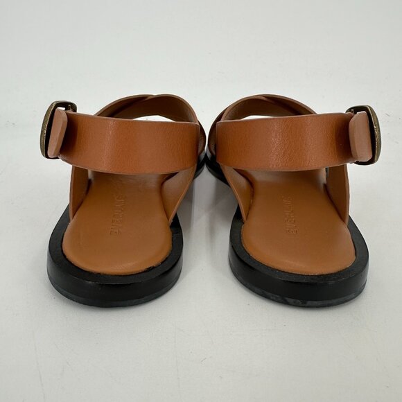 Everlane The City Crossover Sandals sz 5 Desert Tan Leather Ankle Strap Buckle - Picture 4 of 11